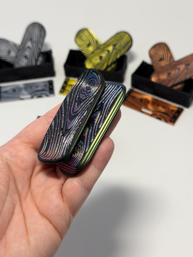 Kickflip Magnetic Skateboard Fidget Toy with Sliding Case Option | Glow in the Dark, Various Colours image 6
