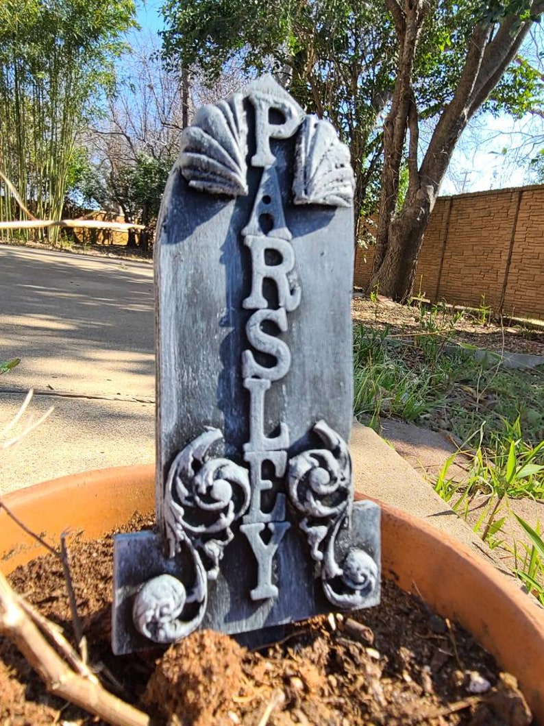 Herb Tombstone Garden Markers Gravestones Etsy