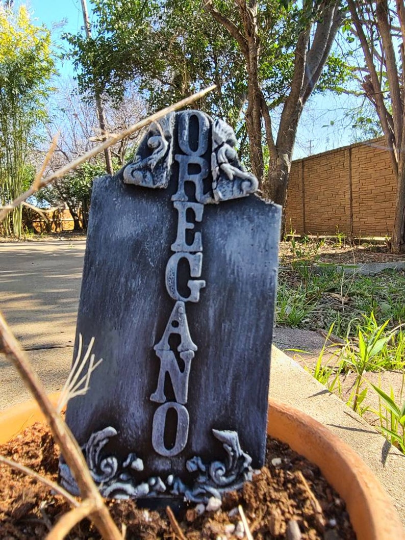 Herb Tombstone Garden Markers Gravestones Etsy