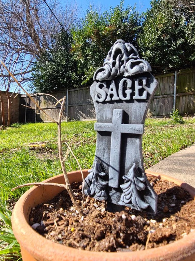 Herb Tombstone Garden Markers Gravestones Etsy