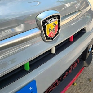Abarth grilleclips, driekleurige frontinzetstukken voor 500, 595 en 695