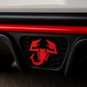 Custom 3D Abarth Scorpion for Rear Grille – Premium Sport Emblem for Abarth 595/695 – Exclusive Handmade Tuning Accessory