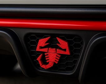 Emblema Scorpione per Griglia Posteriore Abarth | Emblema in ABS per 500, 595, 695