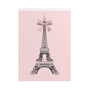Parisian Eiffel Tower Poster, Vintage Wall Art, Cute Room Decor, Gift for Her, Home Decoration, Pink Aesthetic Print