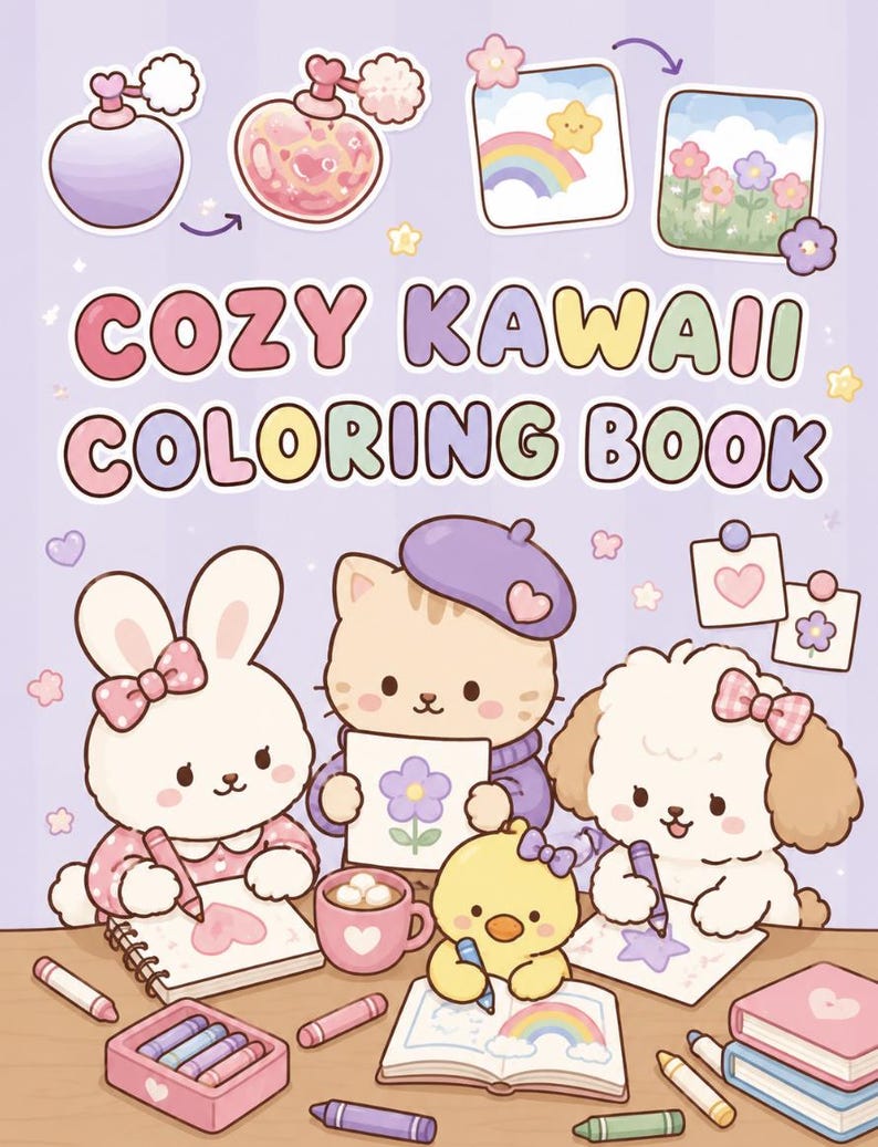 Cute & Kawaii Coloring Pages | Digital Coloring Books for Adults and ...