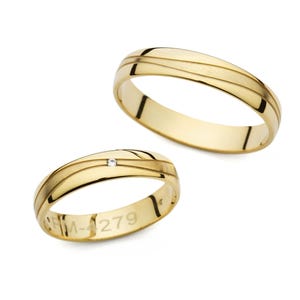 Wedding rings, wedding rings, gold rings 585, gold rings, wedding rings, wedding rings made of 585, yellow gold with diamonds, solid gold