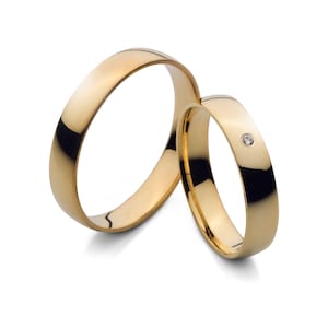 Wedding rings, wedding rings, gold rings 585, gold rings, wedding rings, wedding rings made of 585, yellow gold with diamonds, solid gold