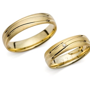 Wedding rings, wedding rings, gold rings 585, gold rings, wedding rings, wedding rings, wedding rings made of 585 yellow gold with diamonds