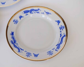 Soviet Firebird Ornament Dish Vintage Large Ceramic Plate