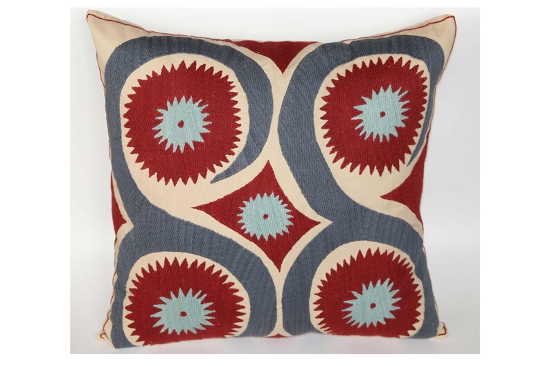 hand embroidery,Home Decor pillow,Decorative pillow,Boho pillow,Tapestry pillow19.5x19.5 inch Uzbek suzani pillow