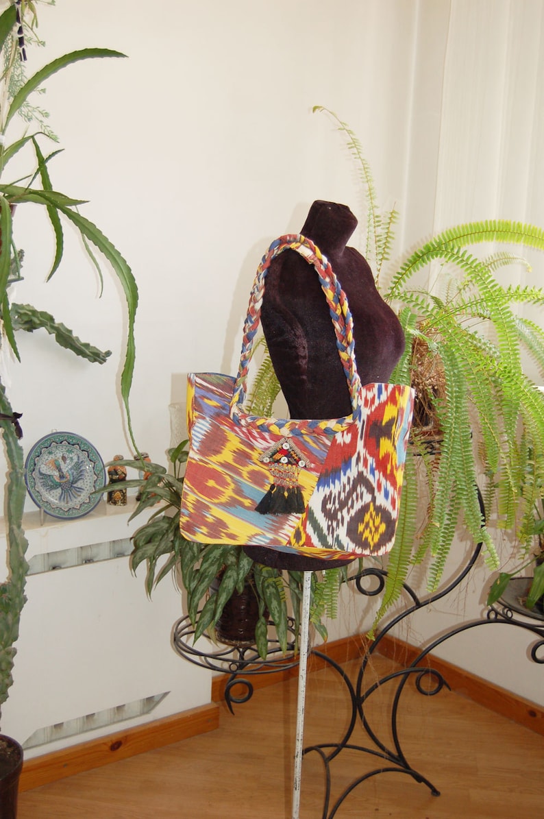 Tote bag,Bohemian bag,Boho bag,everyday bag,Ethnic bag,Festival bag,hippie bag,Tribal bag silk cotton Ikat bag Uzbek bag,ikat bag