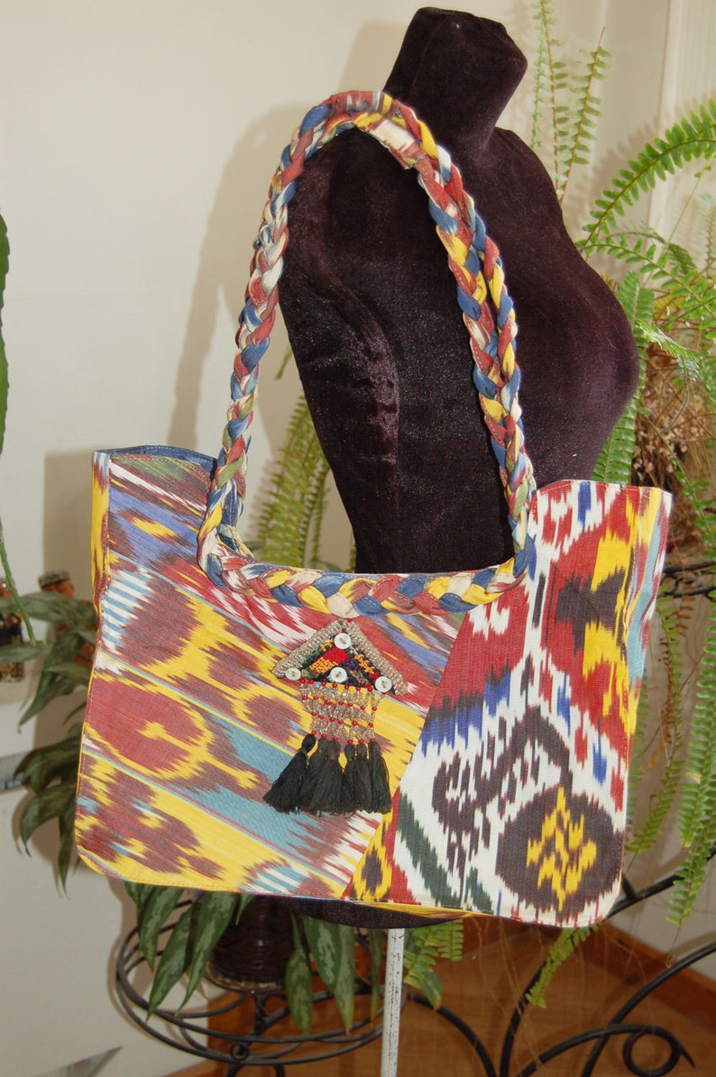 Tote bag,Bohemian bag,Boho bag,everyday bag,Ethnic bag,Festival bag,hippie bag,Tribal bag silk cotton Ikat bag Uzbek bag,ikat bag