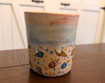 Handmade Ceramic Ice Cream Bowl | Pottery Dessert Bowl | Small Snack Bowl | Stoneware Cereal Bowl | Handmade Pottery Kitchen Gift