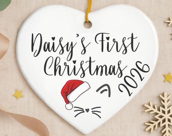 Personalized Kitten First Christmas Ornament, Custom Cat Ornament, Kitten Ornament, New Kitten Gift, Cat Lover Gift, Christmas Keepsake 2026