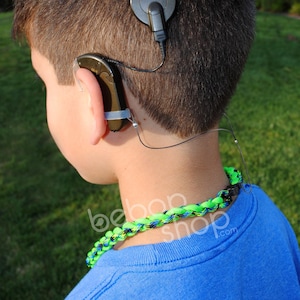 Sports Necklace with Hearing Aid or Cochlear Implant Retaining Cord