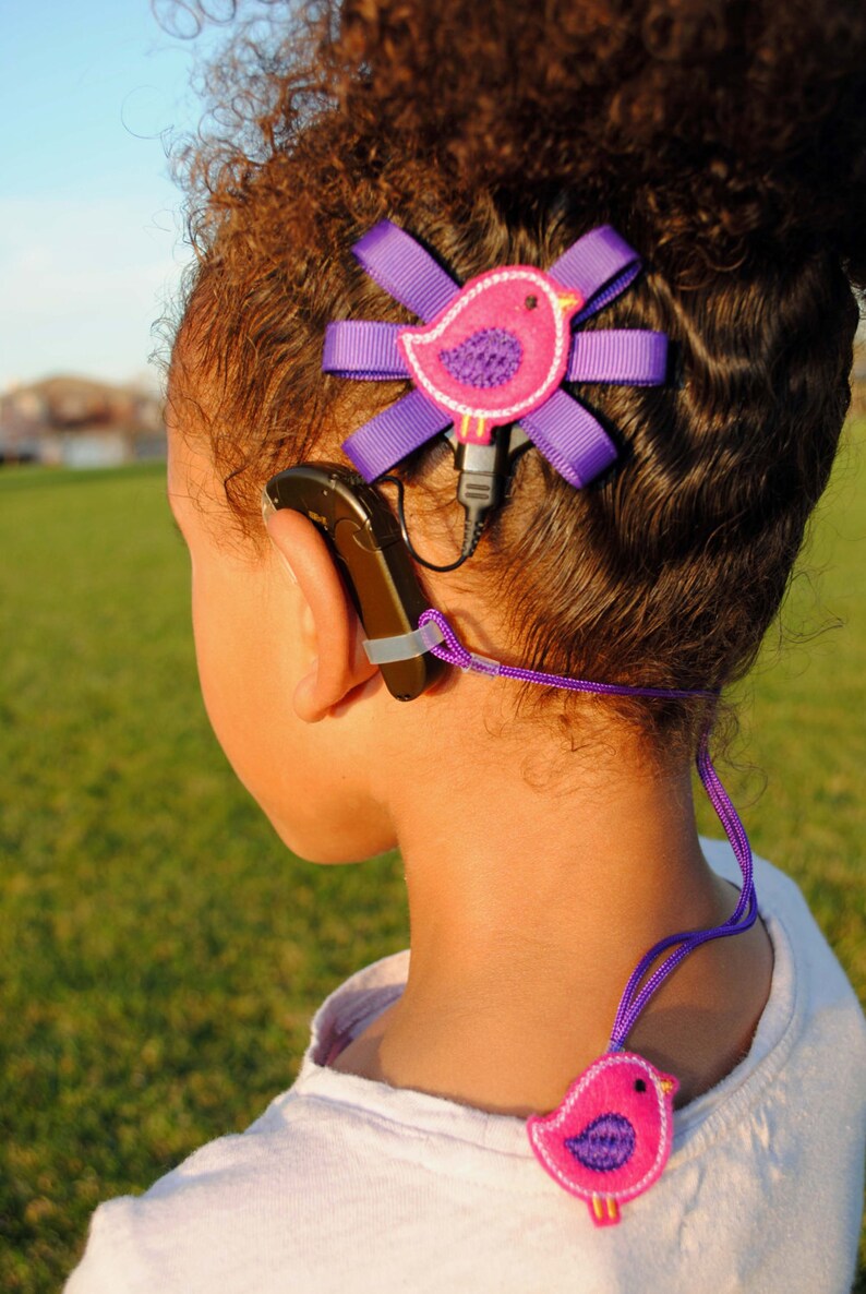Scarlett the Hot Pink Butterfly Hearing Aid Cord or Cochlear | Etsy
