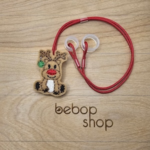 Reindeer with Ornament- Hearing Aid Cord or Cochlear Implant Cord