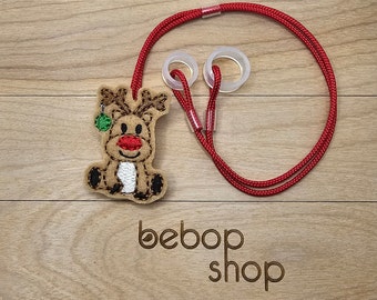Reindeer with Ornament- Hearing Aid Cord or Cochlear Implant Cord