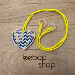 Multi-Color Stitch Chevron Heart- Hearing Aid Cord or Cochlear Implant Cord