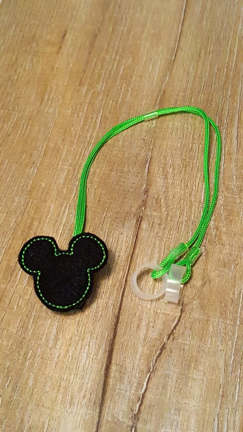 Boy Mouse w/ Green Stitch Hearing Aid Cord or Cochlear Implant Cord image 2