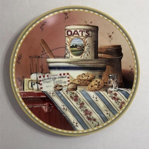 Chocolate Chip Oatmeal Cookies Porcelain Plate: Michael J. Weber Art, Recipe Included