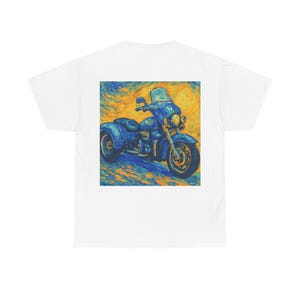 T-shirt en coton épais art moto, t-shirt graphique unisexe, cadeau motard, t-shirt décontracté, chemise moto vintage, T-shirt unique amateur de vélo