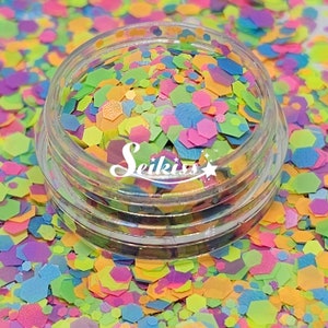 Funfetti Glitter Mix: Multicolor Hexagon Polyester for Resin Crafts