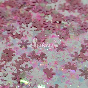 Pink Holiday Glitter Mix for resin, nails, tumblers, jewelry, arts, and all types of crafts and projects.