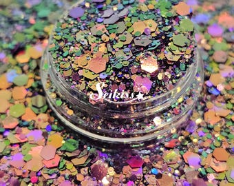 Multicolor Chameleon Chunky Glitter Mix: September Glow, Resin, Nails, Crafts