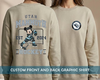 Custom Front and Back Graphic Utah Mammoth Unisex Sweatshirt, Utah Mammoth shirt, Winnipeg Hockey shirt, Custom Hockey Shirt