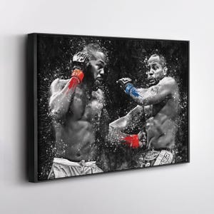 Jon Jones vs Daniel Cormier UFC Grunge Canvas Art MMA Poster Wall Decor Fight Print Gift for UFC Fans