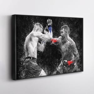 Dustin Poirier vs Conor McGregor UFC Grunge Canvas Art MMA Poster Wall Decor Fight Print Gift for UFC Fans