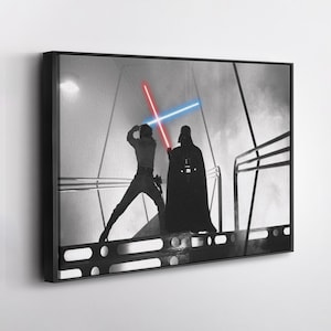Star Wars Darth Vader vs Luke Skywalker Canvas – Iconic Lightsaber Duel Wall Art, Sci-Fi Movie Decor, Gift for Star Wars Fans & Collectors
