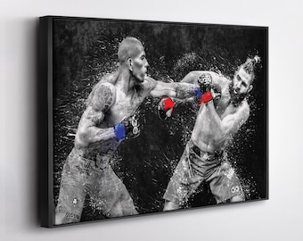 Alex Pereira vs Jiri Prochazka UFC Grunge Canvas Art MMA Poster Wall Decor Fight Print Gift for UFC Fans