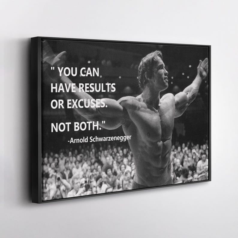 Arnold Schwarzenegger Quote Canvas – Gym Motivation Wall Art, Bodybuilding Decor, Fitness Legend Poster, Gift for Workout Enthusiasts