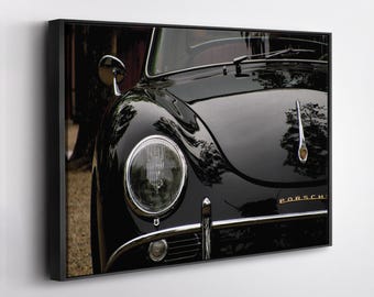 Impression sur toile Porsche classique - oeuvre d'art murale vintage de voiture de sport, décoration automobile rétro, affiche emblématique de la 911 ou de la 356, cadeau pour les amateurs de voitures