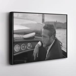 Paul Newman in a Boat Canvas – Vintage Hollywood Icon Wall Art, Retro Nautical Decor, Classic Film Star Print, Gift for Cinema Lovers