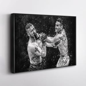 Max Holloway vs Justin Gaethje UFC Grunge Canvas Art MMA Poster Wall Decor Fight Print Gift for UFC Fans