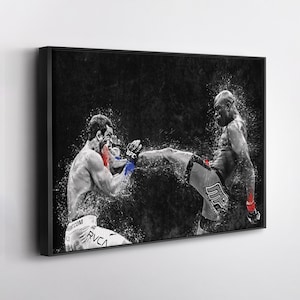 Anderson Silva vs Forrest Griffin UFC Grunge Canvas Art MMA Poster Wall Decor Fight Print Gift for UFC Fans