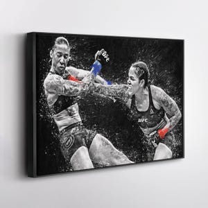 Amanda Nunes vs Germaine de Randamie UFC Grunge Canvas Art MMA Poster Wall Decor Fight Print Gift for UFC Fans