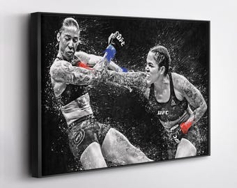 Amanda Nunes vs Germaine de Randamie UFC Grunge Canvas Art MMA Poster Wall Decor Fight Print Gift for UFC Fans
