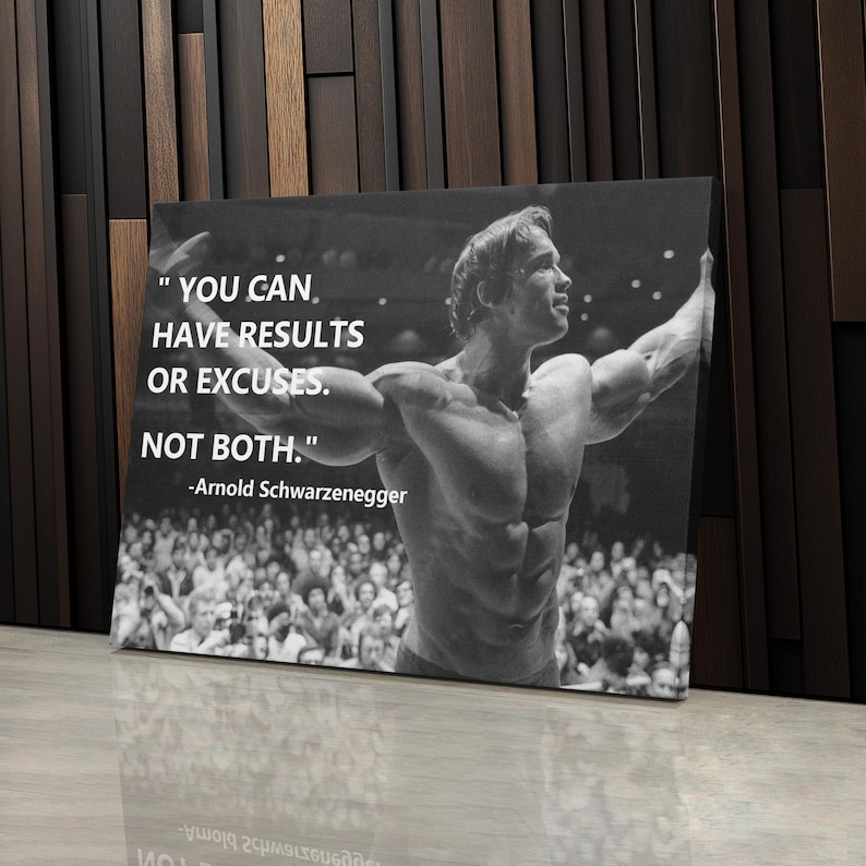 Arnold Schwarzenegger Quote Canvas – Gym Motivation Wall Art ...
