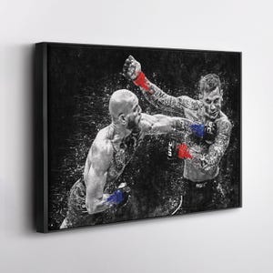 Conor McGregor vs Dustin Poirier UFC Grunge Canvas Art MMA Poster Wall Decor Fight Print Gift for UFC Fans