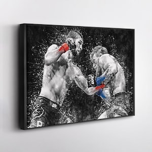 Khabib Nurmagomedov vs Conor McGregor UFC Grunge Canvas Art MMA Poster Wall Decor Fight Print Gift for UFC Fans