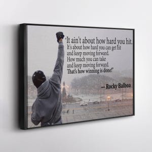 Rocky Balboa Motivational Canvas – Sylvester Stallone Boxing Quote Wall Art, Underdog Movie Decor, Gym Inspiration, Gift for Rocky Fans