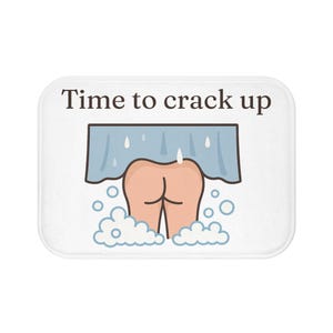 Humorous Bath Mat - Funny Bathroom Decor, Gift for Friends, Clean Humor Gift, Quirky Bath Accessories, Bathroom Rug, Funny Bath Mat