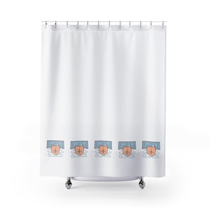 Funny Bathroom Shower Curtain, Humorous, Quirky Home Decor, College Bathroom, Unique Bath Accessory, Bathroom Humor