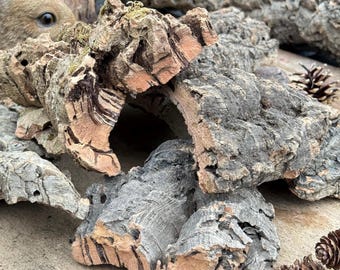Cork Log Pieces For Hamster Cages, Reptile Tank Decor