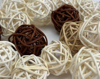 Mini Wicker Ball Chews for Small Animal, Cage Enrichment