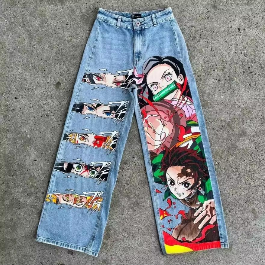 One Piece Anime Jeans - Etsy
